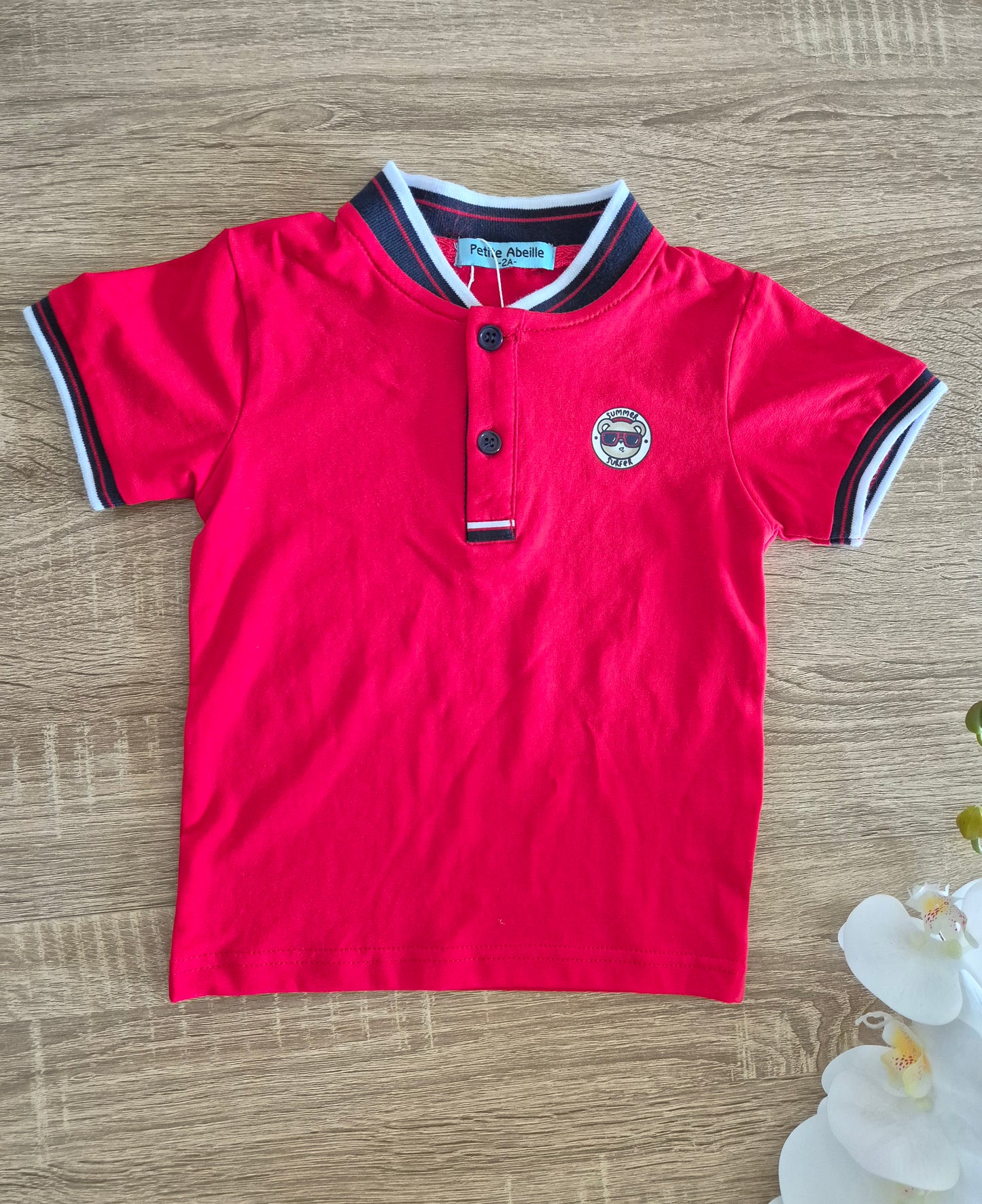 BILIK Ensemble de Polo Brodé pour jeune garçon avec colle et Short